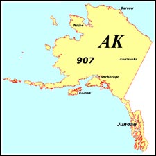 We have dial-up Internet numbers for the area codes in Alaska: 907