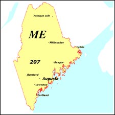 We have dial-up Internet numbers for the area codes in Maine: 207