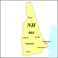We have dial-up Internet numbers for the area codes in New Hampshire: 603