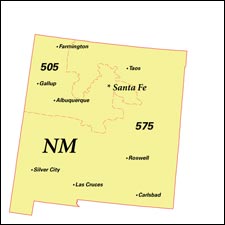 We have dial-up Internet numbers for the area codes in New Mexico: 505, 575