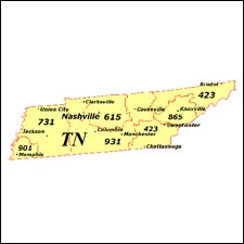 We have dial-up Internet numbers for the area codes in Tennessee: 901, 731, 615, 931, 423, 865, 629