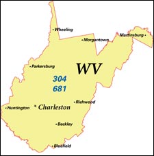 We have dial-up Internet numbers for the area codes in West Virginia: 304, 681