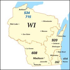 We have dial-up Internet numbers for 
the area codes in Wisconsin: 534, 715, 920, 608, 262, 414, 274, 353