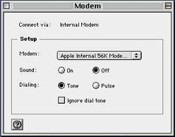 Mac OS 8/9 Dial-Up Internet Setup - Modem Set-ups